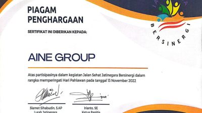 AINE GROUP Terima Piagam Penghargaan dari Pemerintah Kelurahan Jatinegara, Jakarta Timur